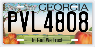 GA license plate PVL4808