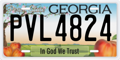 GA license plate PVL4824