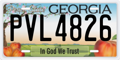 GA license plate PVL4826