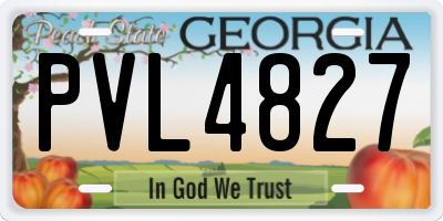 GA license plate PVL4827