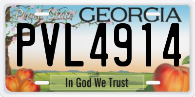 GA license plate PVL4914