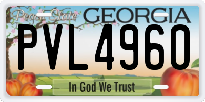GA license plate PVL4960