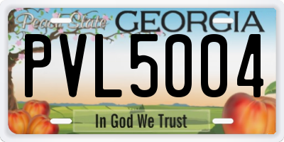 GA license plate PVL5004