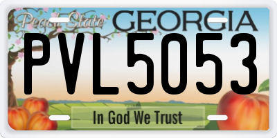 GA license plate PVL5053