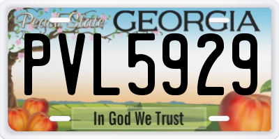 GA license plate PVL5929