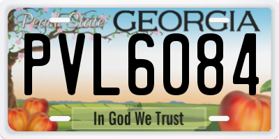 GA license plate PVL6084