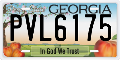 GA license plate PVL6175