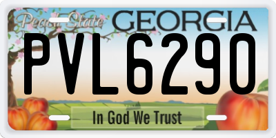 GA license plate PVL6290