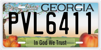 GA license plate PVL6411