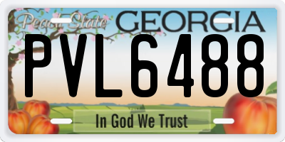GA license plate PVL6488