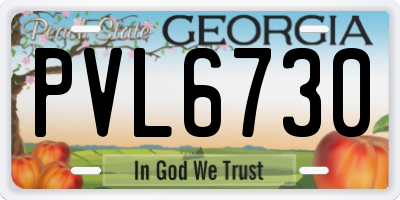 GA license plate PVL6730