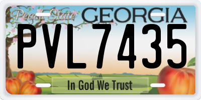 GA license plate PVL7435