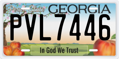GA license plate PVL7446
