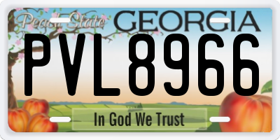 GA license plate PVL8966