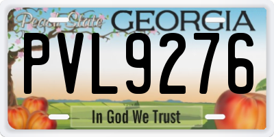 GA license plate PVL9276