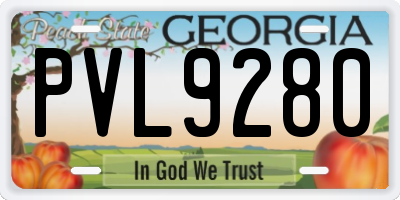 GA license plate PVL9280