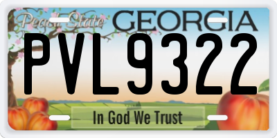 GA license plate PVL9322