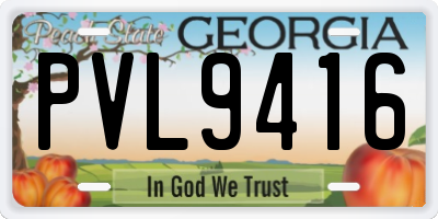 GA license plate PVL9416