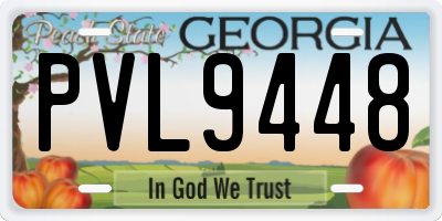 GA license plate PVL9448