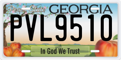 GA license plate PVL9510