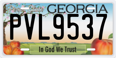 GA license plate PVL9537