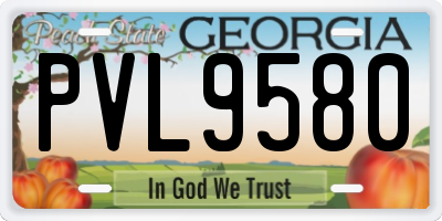 GA license plate PVL9580