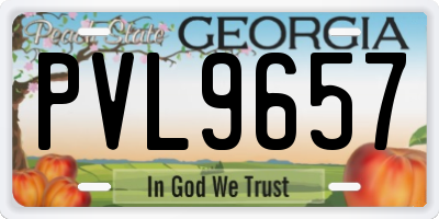 GA license plate PVL9657