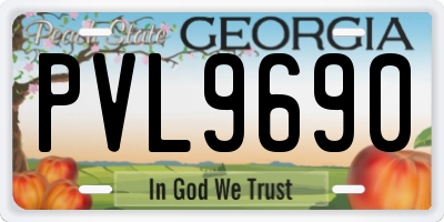 GA license plate PVL9690