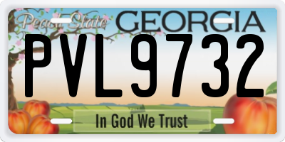 GA license plate PVL9732