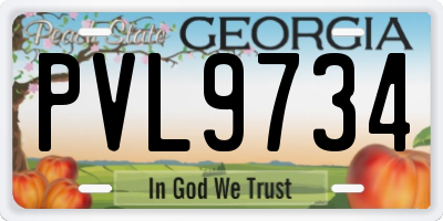 GA license plate PVL9734