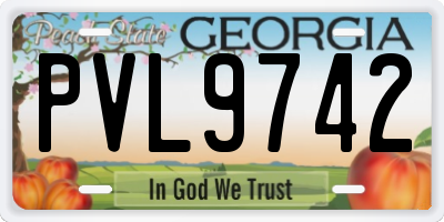 GA license plate PVL9742