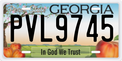 GA license plate PVL9745