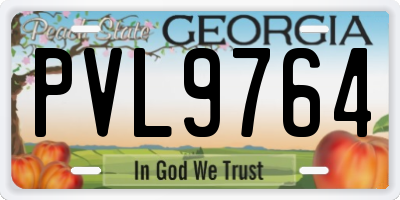 GA license plate PVL9764