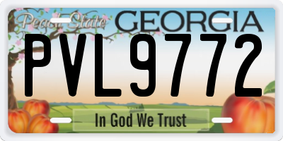 GA license plate PVL9772