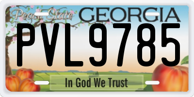 GA license plate PVL9785
