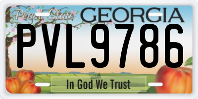 GA license plate PVL9786