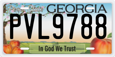GA license plate PVL9788