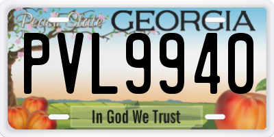 GA license plate PVL9940