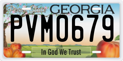 GA license plate PVM0679