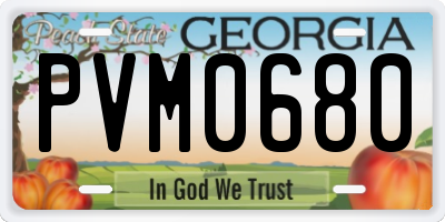 GA license plate PVM0680