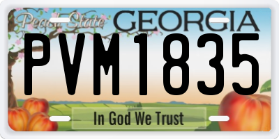 GA license plate PVM1835
