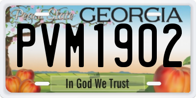 GA license plate PVM1902