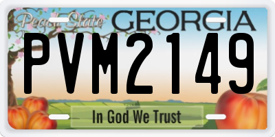 GA license plate PVM2149