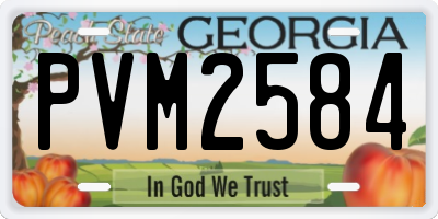 GA license plate PVM2584