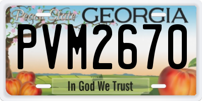 GA license plate PVM2670