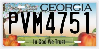GA license plate PVM4751