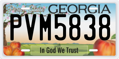 GA license plate PVM5838