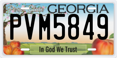 GA license plate PVM5849