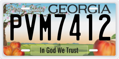 GA license plate PVM7412