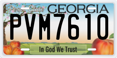 GA license plate PVM7610